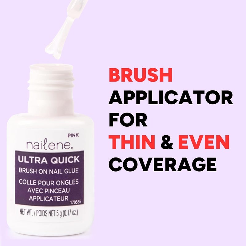 Nailene Ultra Quick Pink Brush On Nail Glue - 0.17 Fl Oz - Image 4